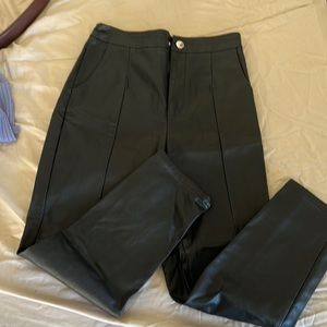 Pleather cropped pants
